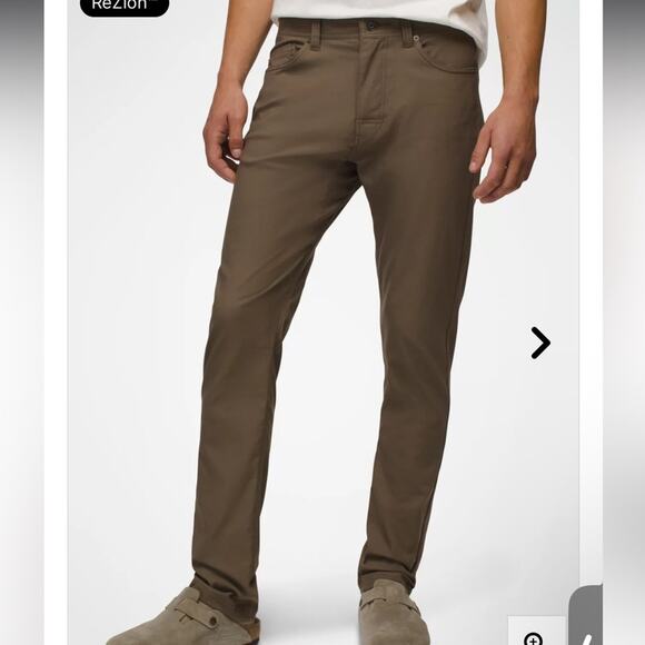 NWT Prana Brion™ Slim Pant II MUD Brown Mens 40X30 - Picture 1 of 8